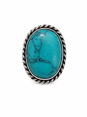 925 Stamped Turquoise Sterling Silver Ring